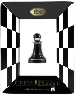 Cast Puzzle Pion Zwart- Schaakstuk - Breinbreker