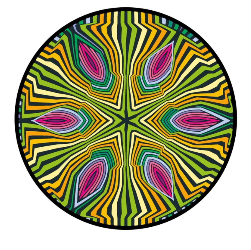 Curiosi Hippie - Dubbelzijdige Ronde Puzzel In Hout - 88 Stukjes - Afbeelding 2