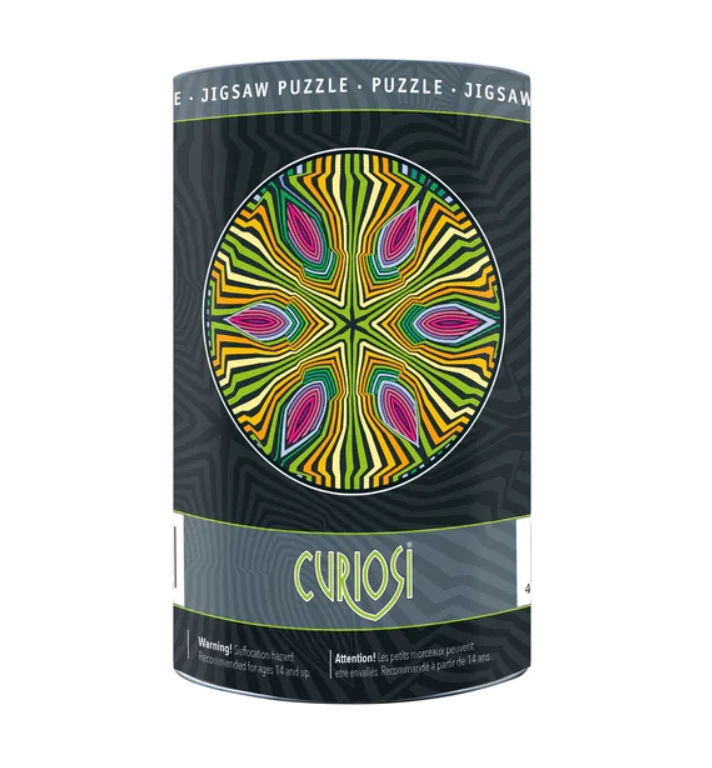 Curiosi Hippie - Dubbelzijdige Ronde Puzzel In Hout - 88 Stukjes - Afbeelding 3