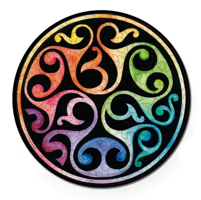 Curiosi Knoppen - Dubbelzijdige Ronde Puzzel In Hout - 88 Stukjes - Afbeelding 4