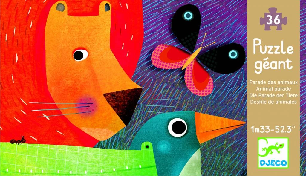 Djeco De Reuzengrote Dierenparade - Puzzel Van 36 Stukjes - Afbeelding 2