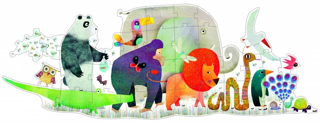 Djeco De Reuzengrote Dierenparade - Puzzel Van 36 Stukjes
