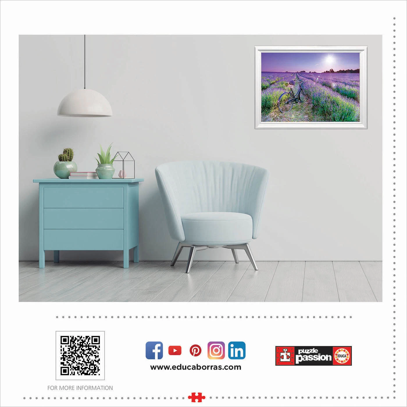 Educa Fiets In Lavendelveld - Puzzel 1000 Stukjes - Afbeelding 4