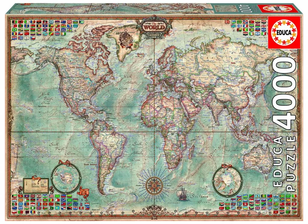 Educa Grote Wereldkaart - 4000 Stukjes - Afbeelding 2