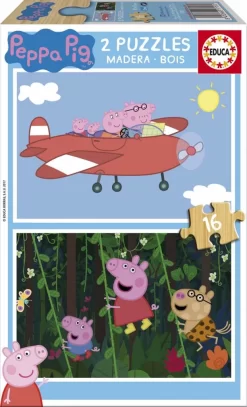 Educa HOUT: Peppa Pig - 2 X 16 Stukjes