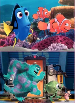 Educa HOUT: Pixar - Nemo En Dory - Monsters Inc. - 2 X 25 Stukjes