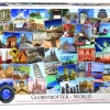 Eurographics Puzzles Globetrotter - Wereld - Collage - Puzzel Van 1000 Stukjes