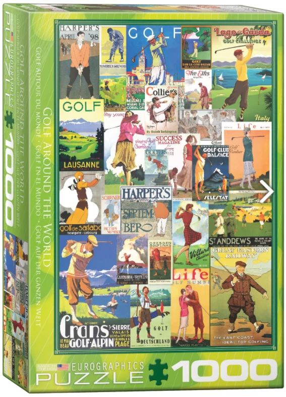 Eurographics Puzzles Golf Rond De Wereld - Puzzel Van 1000 Stukjes
