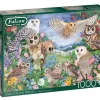 Falcon Uilen In Het Bos - Puzzel Van 1000 Stukjes