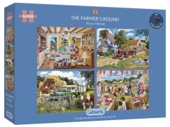 Gibsons Een Dagje Op De Boerderij - 4 Puzzels Van 500 Stuks