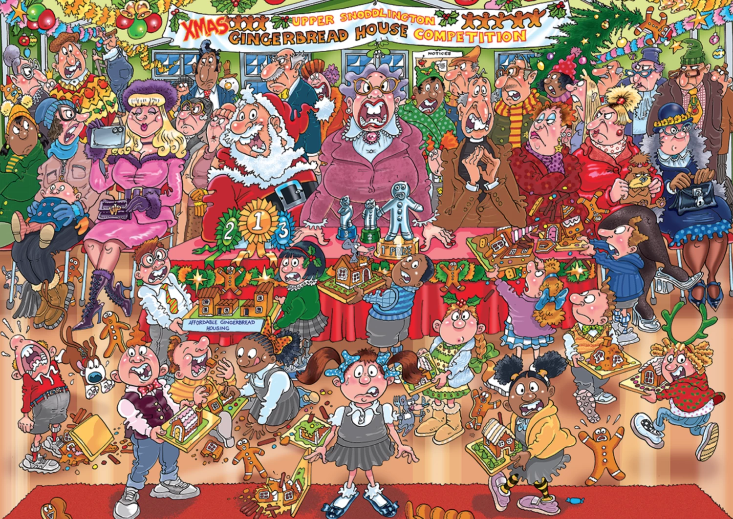 Jumbo Wasgij Christmas 18 - Gingerbread Showstopper - 2 Puzzels Van 1000 Stukjes - Afbeelding 3