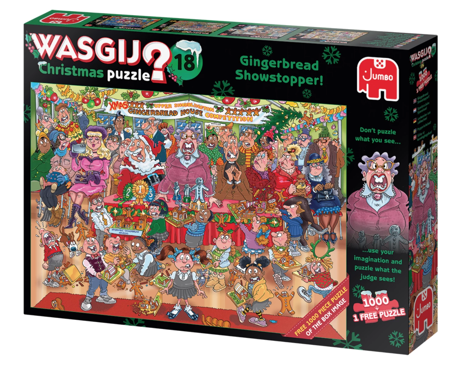 Jumbo Wasgij Christmas 18 - Gingerbread Showstopper - 2 Puzzels Van 1000 Stukjes