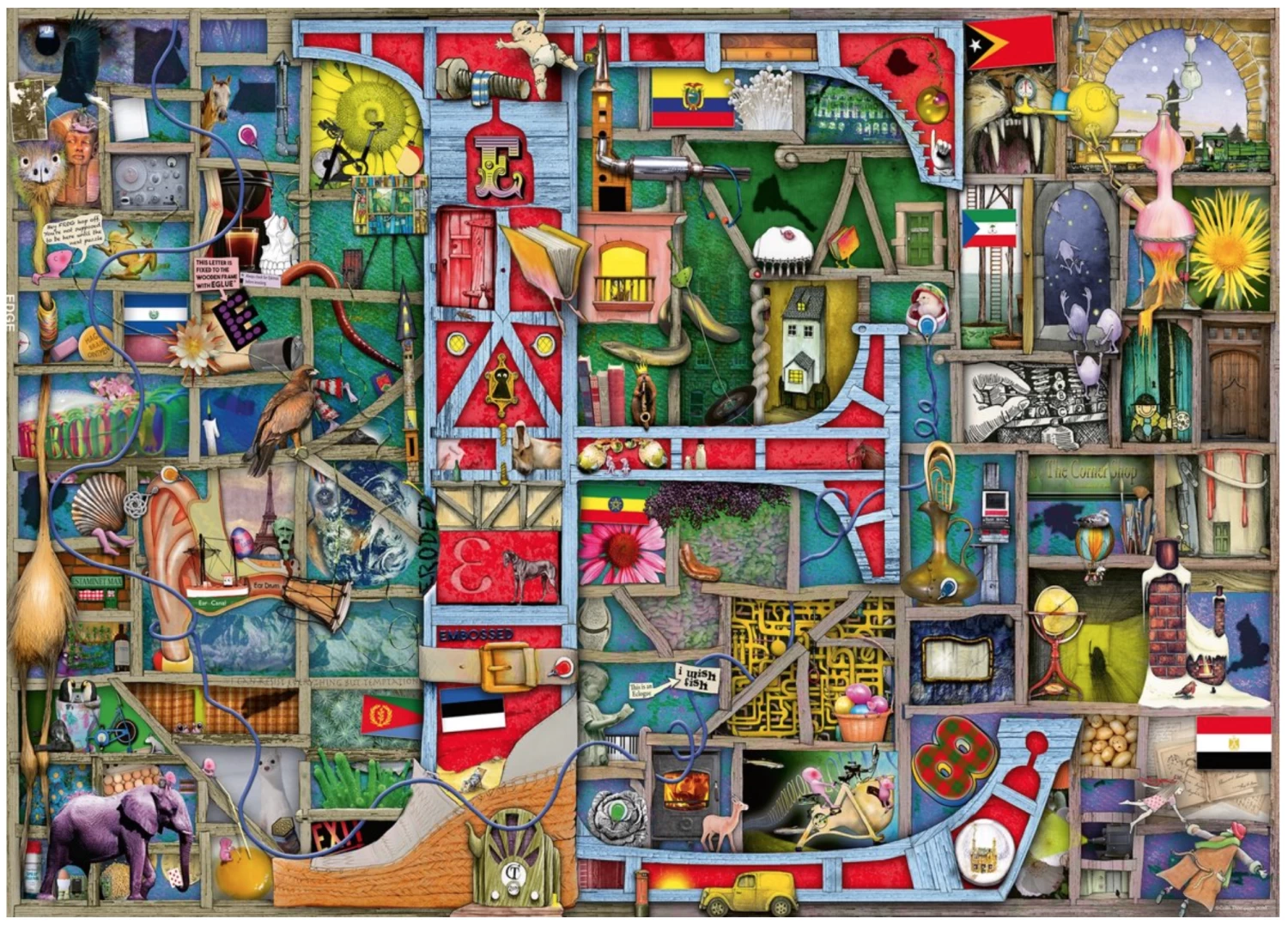 Ravensburger Adembenemend Alfabet "E" - Colin Thompson - Puzzel 1000 Stukjes - Afbeelding 2