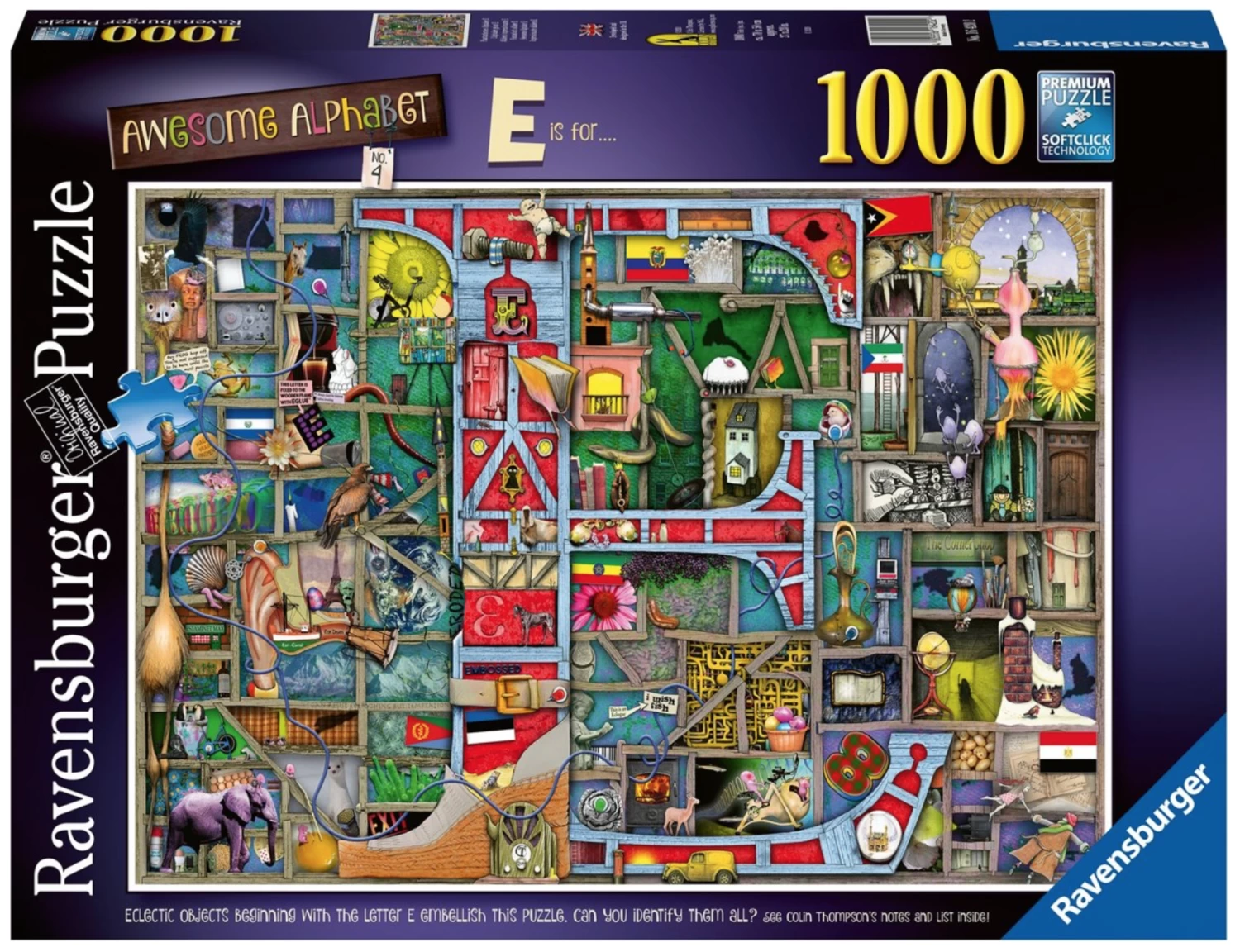 Ravensburger Adembenemend Alfabet "E" - Colin Thompson - Puzzel 1000 Stukjes