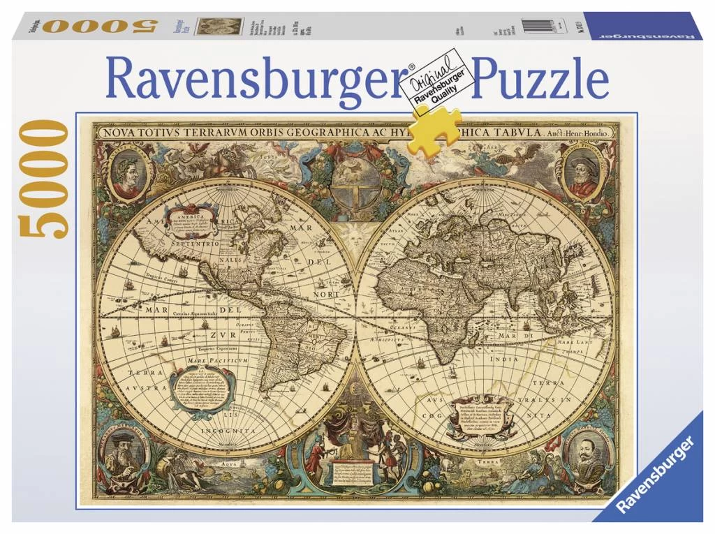 Ravensburger Antieke Wereldkaart - 5000 Stukjes - Afbeelding 2