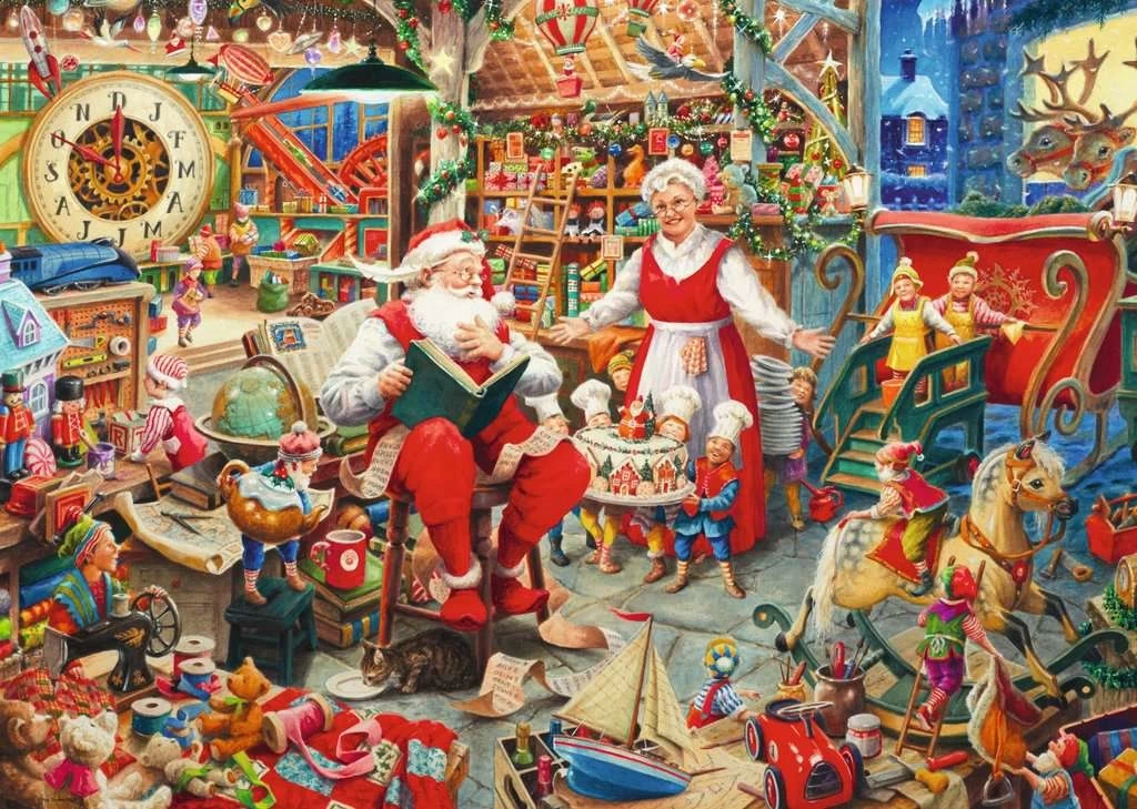 Ravensburger De Werkplaats Van De Kerstman - Puzzel Van 1000 Stukjes - Afbeelding 2