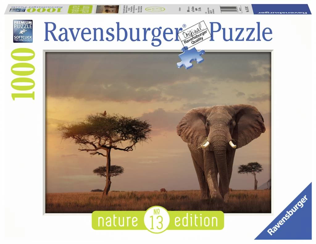 Ravensburger Olifant In Het Masai Mara - Puzzel Van 1000 Stukjes - Afbeelding 2