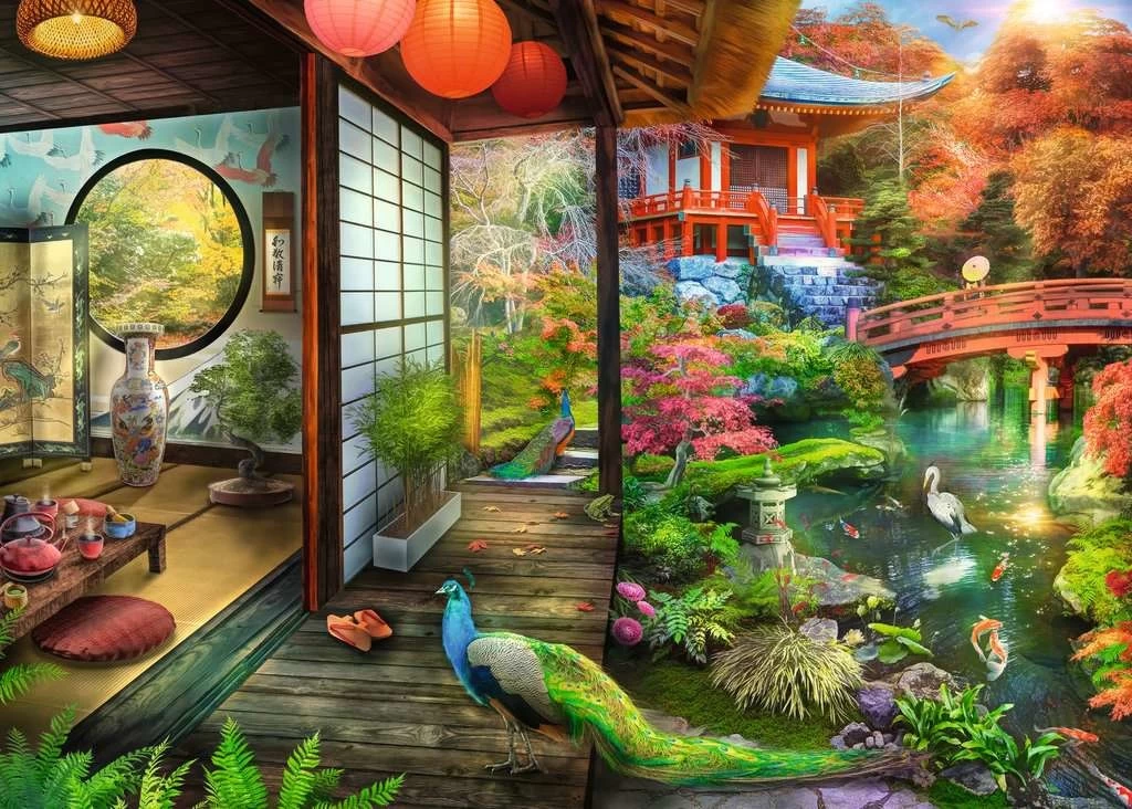 Ravensburger Theehuis In Japanse Tuin - 1000 Stukjes - Afbeelding 2