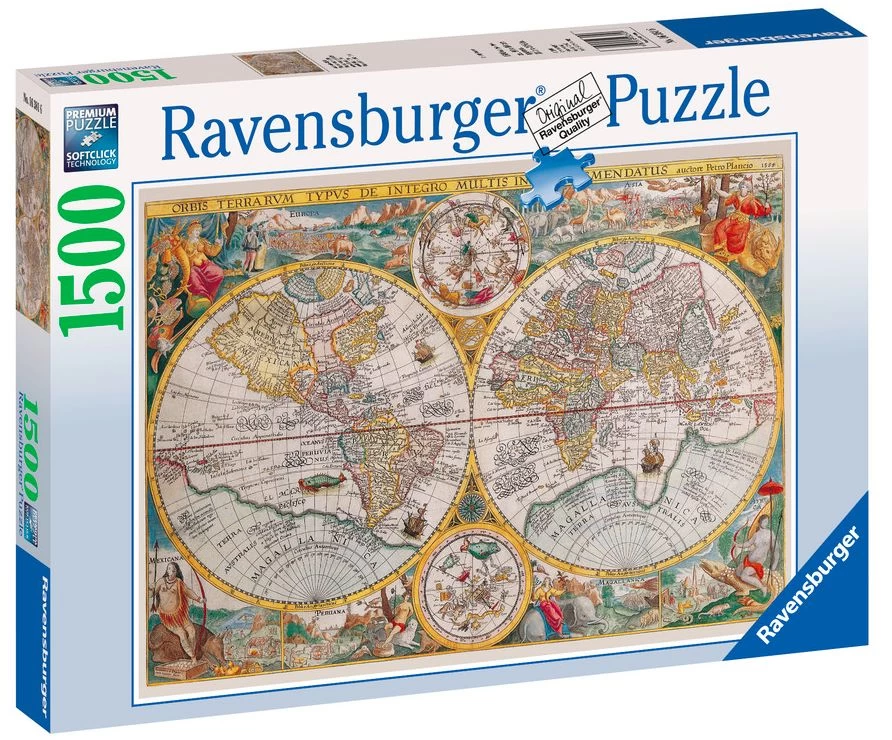Ravensburger Wereldkaart Uit 1594 - 1500 Stukjes - Afbeelding 2