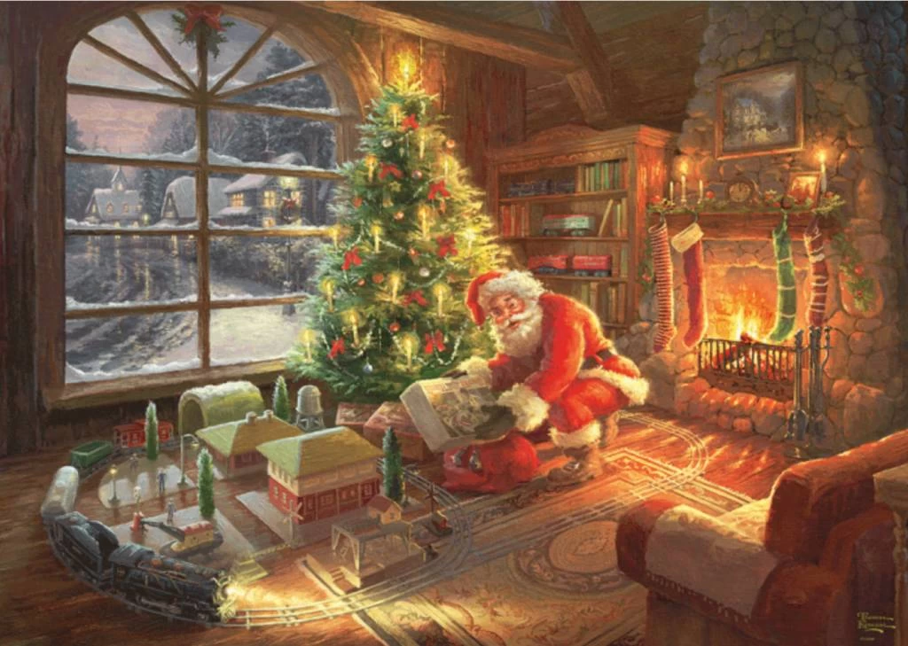 Schmidt De Kerstman Is Er - Thomas Kinkade - Puzzel Van 1000 Stukjes - Afbeelding 2