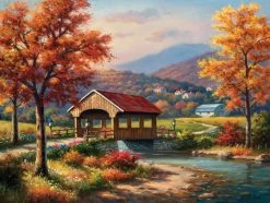 SUNSOUT Covered Bridge In Fall - Legpuzzel Van 500 XXL Stukjes
