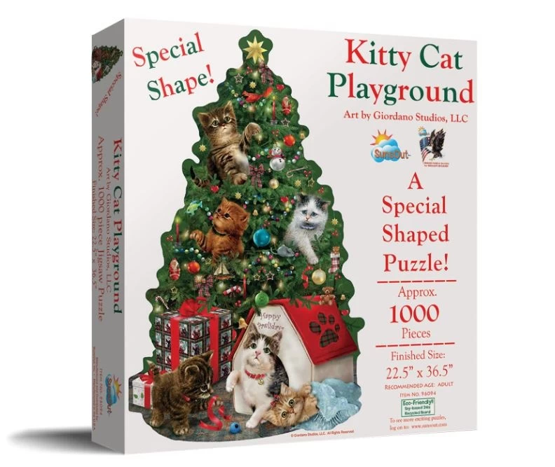 SUNSOUT Kitty Cat Playground - Christmas Tree - Legpuzzel Van 1000 Stukjes